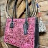 Juan Antonio Pink Tooled Short Shoulder Tote