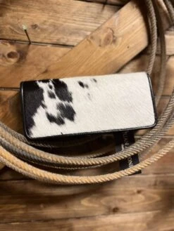 Juan Antonio Large Trifold Black/White Cowhide Wallet
