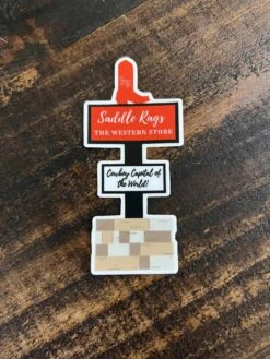 Saddle Rags Sticker Sign