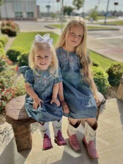 Wrangler Girl's Denim Embroidered Dress