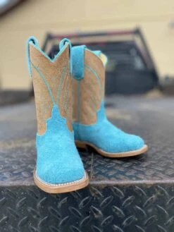 Anderson Bean Kid's Turquoise Rough-Out Boot