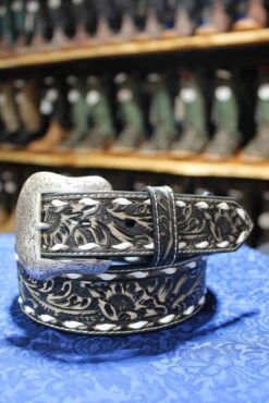 Men's Black Buckstitch Belt