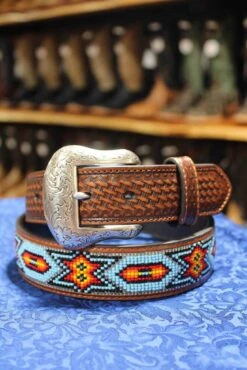 Men's Aztec Beaded Belt