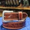 Men's Rich Floral Tooled Belt