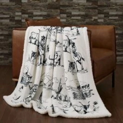 Ranch Life Campfire Throw Blanket 5 Ranch Life Campfire Throw Blanket -Saddle Rags Sales Store paseo road throw ranch life western toile sherpa throw 6 moq 39147101159640 2000x2000